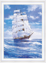 Корабль на красочном море