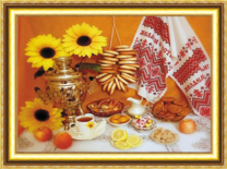 Самовар с чаем и сладости