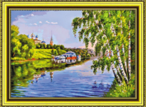 Отражение церкви в водах спокойной реки