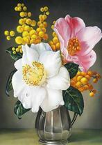 Букетик мимоз и чайной розы