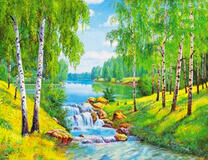 Берёзки у летней реки