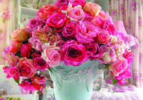 Роскошный букет розовых роз