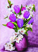 Букет тюльпанов с яблоневым цветом