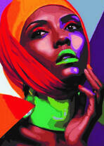 Портрет девушка с разноцветным макияжем