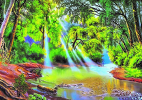 Красивая речушка в лесу