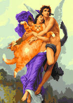 Ангел с девушкой и рыжим котом