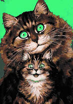 Зеленоглазая пушистая семейка котов