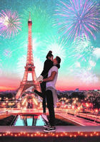 Алмазная вышивка «Долгожданный поцелуй в Париже»