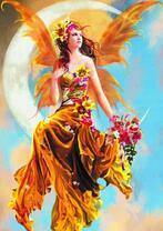 Милая фея с букетом лилий