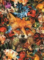 Лисёнок в красивых летних цветах