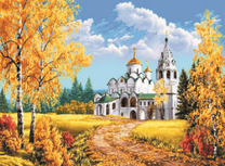 Храм в окружении осенней красоты