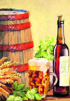 Бочка и бутылка пива