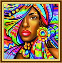 Портрет девушки в ярком наряде