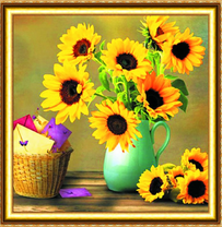 Букет подсолнухов и письма