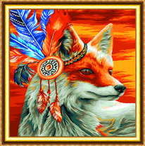 Лиса с перьями