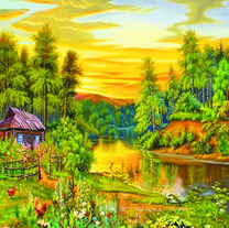 Лето и домик у реки