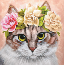 Кошечка в красивом веночке