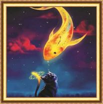 Золотая рыбка и черный котёнок