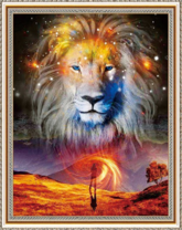 Человек и дух льва над горами