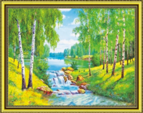 Река и березовая роща