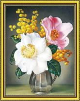 Красивые розочки и мимозы в кувшинчике