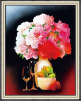 Груши, бокалы и пионы