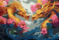 Два дракона в цветах