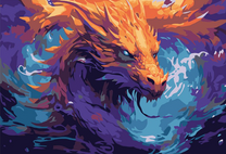 Грозный красочный дракон