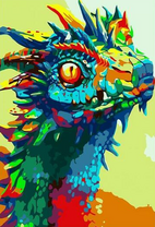 Яркий цветной дракончик