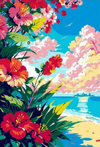 Яркий тропический пейзаж