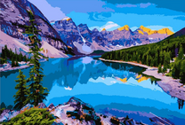 Красивый вид на горное озеро