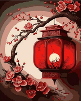 Красный фонарь и ветка сакуры