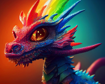 Яркий и цветной дракончик