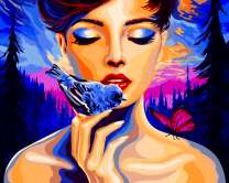 Девушка с ночной птичкой