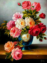 Розы в восхитительной вазе