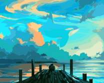 Причал и голубое небо