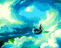 Одинокая лодка в небе