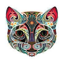 Котёнок в красивых цветочках