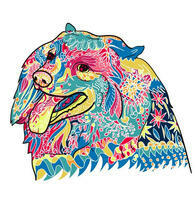 Довольный цветной пёс