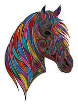 Лошадь с яркой гривой