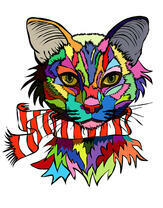 Котик в шарфике