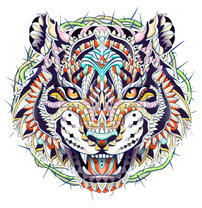 Грозный тигр в ярких узорах