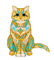 Рыжий кот в красивых узорах