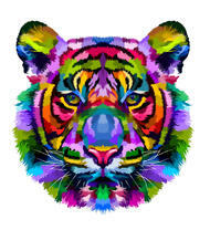 Тигр с радужным окрасом