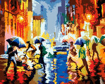 Дождь в ночном городе