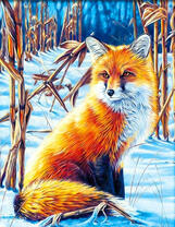 Лиса на зимней реке