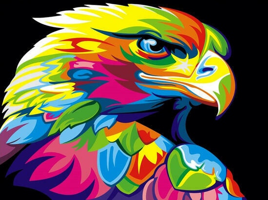 Картина по номерам 40x50 Стремительный орел в стиле поп-арт