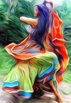 Страстно-танцующая девушка