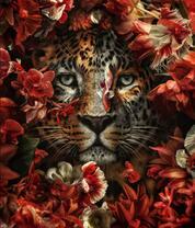 Леопард среди листьев