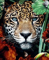 Крупная морда леопарда